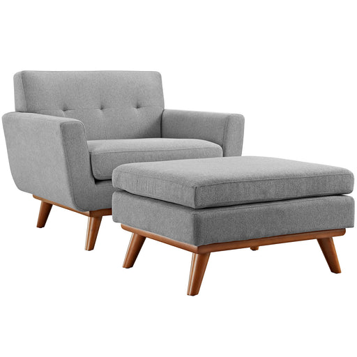 Engage 2 Piece Armchair and Ottoman 2187-GRY-SET