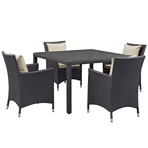 Convene 5 Piece Outdoor Patio Dining Set 2191-EXP-BEI-SET