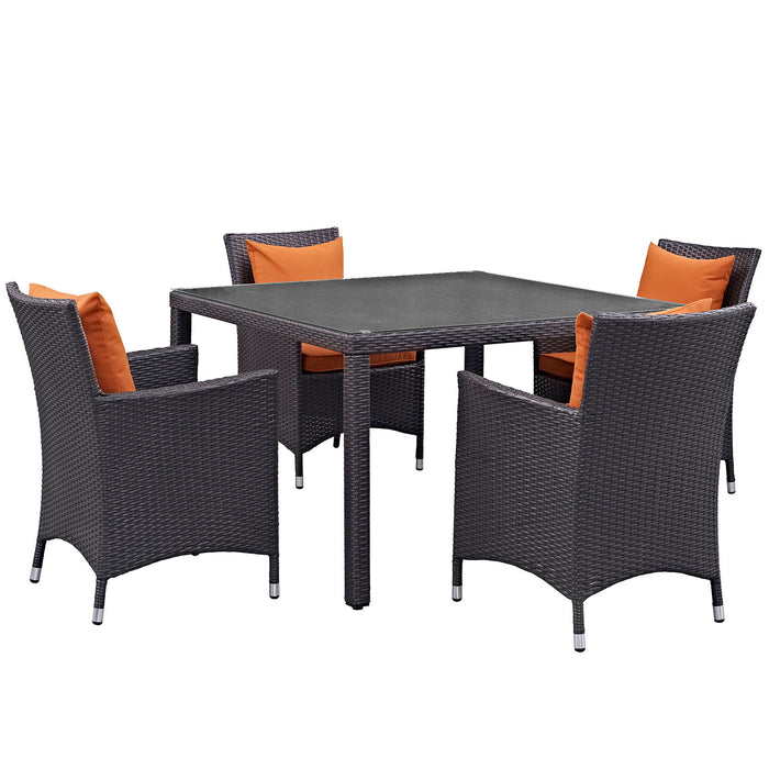 Convene 5 Piece Outdoor Patio Dining Set 2191-EXP-ORA-SET