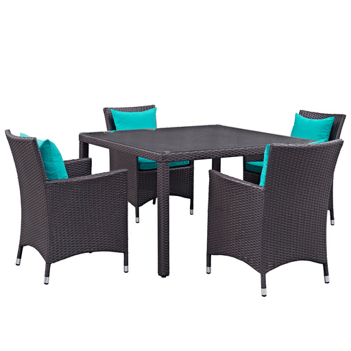 Convene 5 Piece Outdoor Patio Dining Set 2191-EXP-TRQ-SET