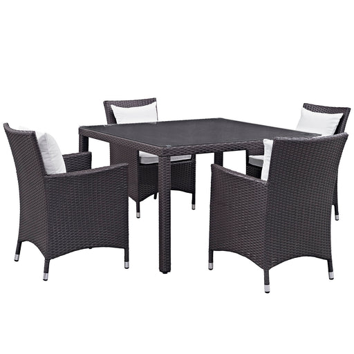 Convene 5 Piece Outdoor Patio Dining Set 2191-EXP-WHI-SET