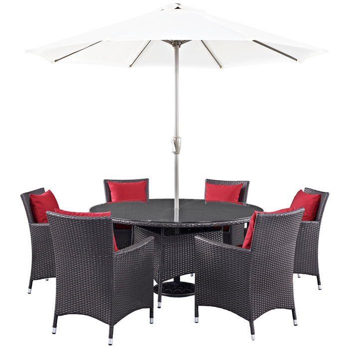 Convene 8 Piece Outdoor Patio Dining Set 2194-EXP-RED-SET