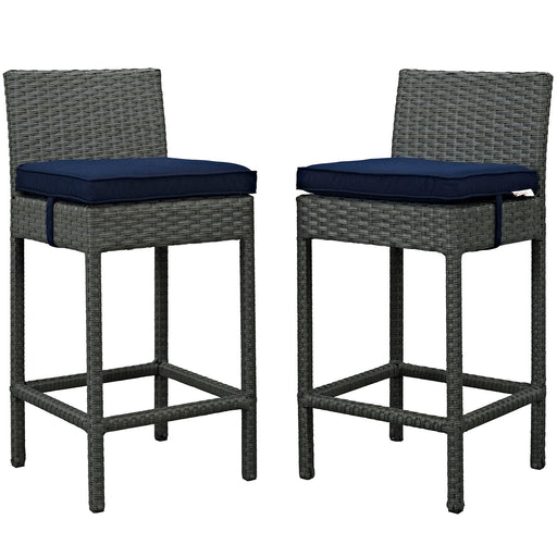 Sojourn 2 Piece Outdoor Patio Sunbrella® Pub Set 2195-CHC-NAV-SET