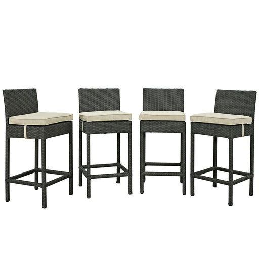 Sojourn 4 Piece Outdoor Patio Sunbrella® Pub Set 2196-CHC-BEI-SET