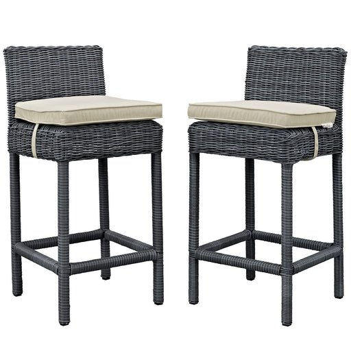 Summon 2 Piece Outdoor Patio Sunbrella® Pub Set 2197-GRY-BEI-SET