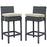 Summon 2 Piece Outdoor Patio Sunbrella® Pub Set 2197-GRY-BEI-SET