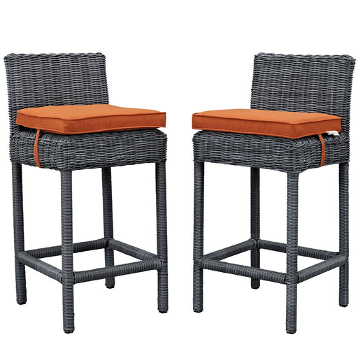 Summon 2 Piece Outdoor Patio Sunbrella® Pub Set 2197-GRY-TUS-SET