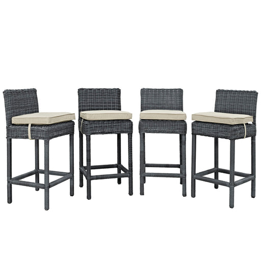 Summon Bar Stool Outdoor Patio Sunbrella® Set of 4 2198-GRY-BEI-SET