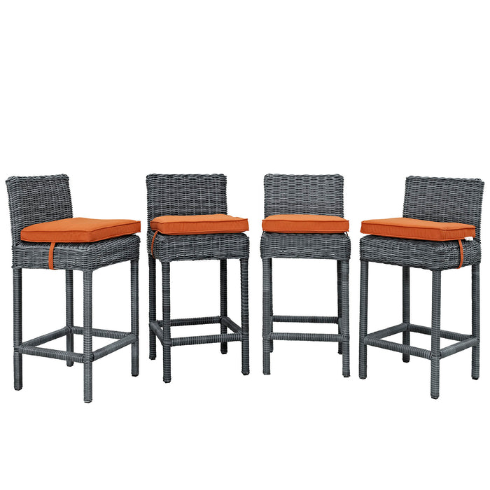 Summon Bar Stool Outdoor Patio Sunbrella® Set of 4 2198-GRY-TUS-SET