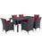 Convene 7 Piece Outdoor Patio Dining Set 2199-EXP-RED-SET