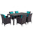 Convene 7 Piece Outdoor Patio Dining Set 2199-EXP-TRQ-SET