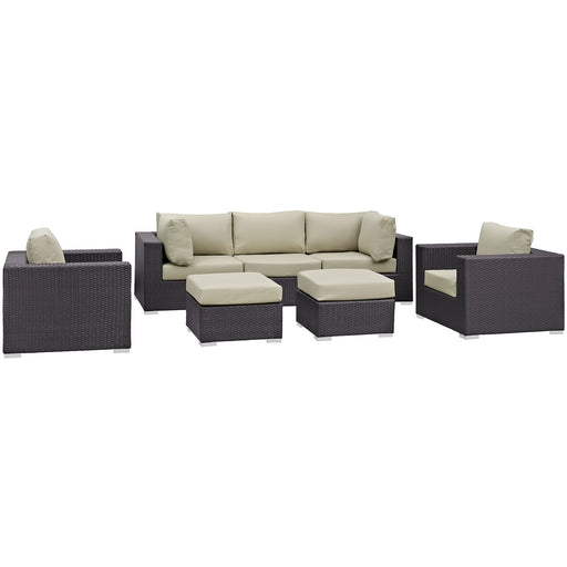 Convene 7 Piece Outdoor Patio Sectional Set 2200-EXP-BEI-SET