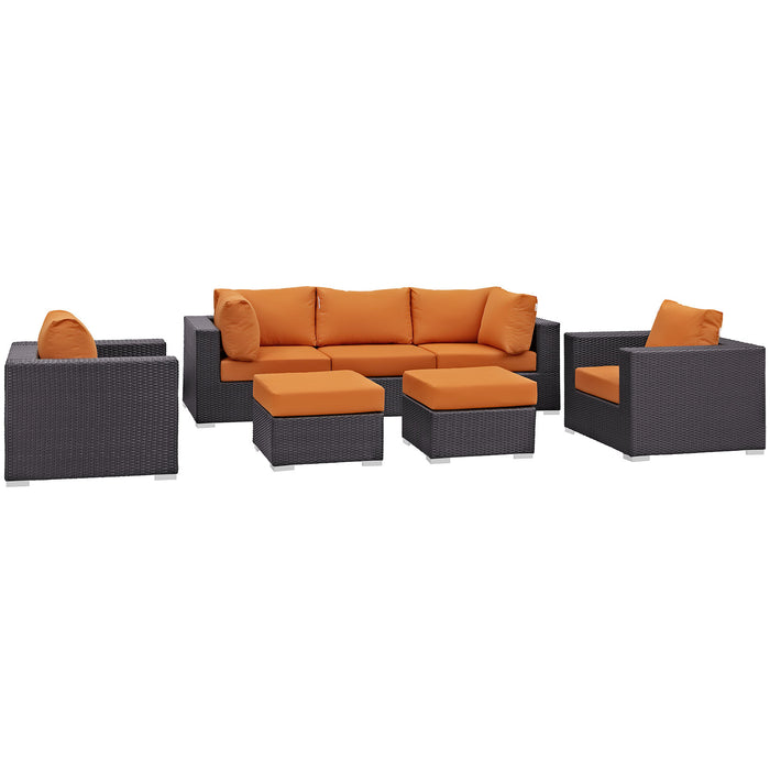 Convene 7 Piece Outdoor Patio Sectional Set 2200-EXP-ORA-SET