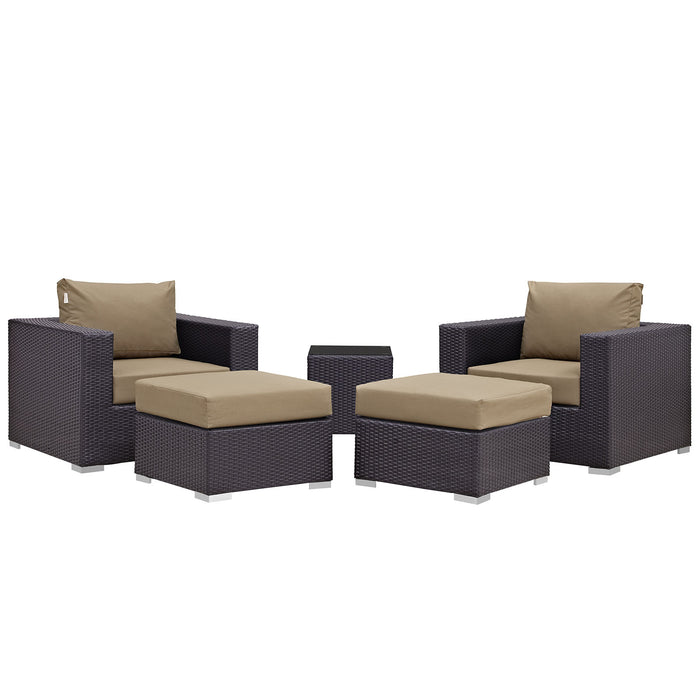 Convene 5 Piece Outdoor Patio Sectional Set 2201-EXP-MOC-SET