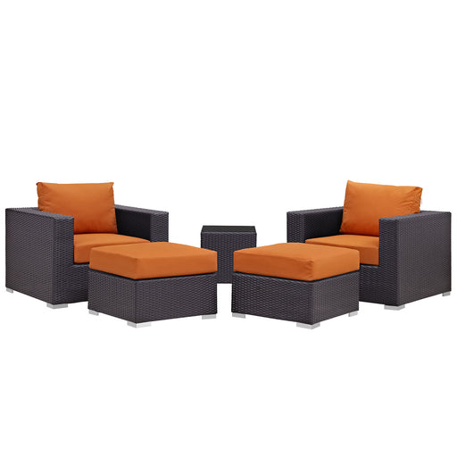 Convene 5 Piece Outdoor Patio Sectional Set 2201-EXP-ORA-SET