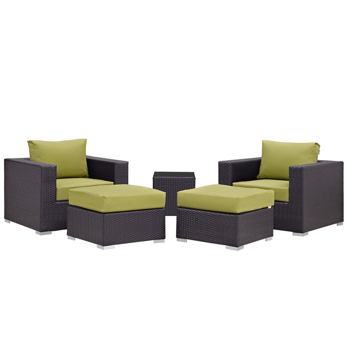 Convene 5 Piece Outdoor Patio Sectional Set 2201-EXP-PESET