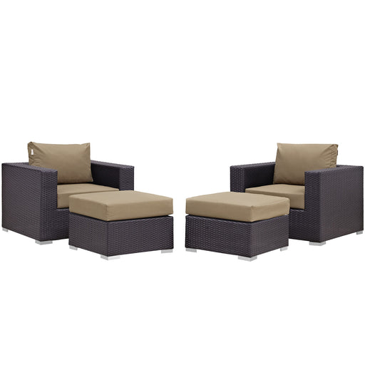 Convene 4 Piece Outdoor Patio Sectional Set 2202-EXP-MOC-SET