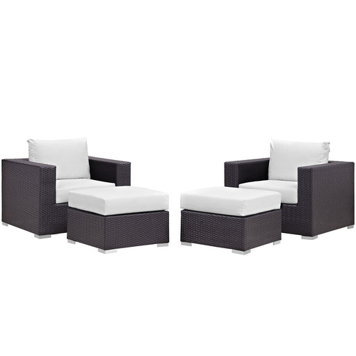 Convene 4 Piece Outdoor Patio Sectional Set 2202-EXP-WHI-SET