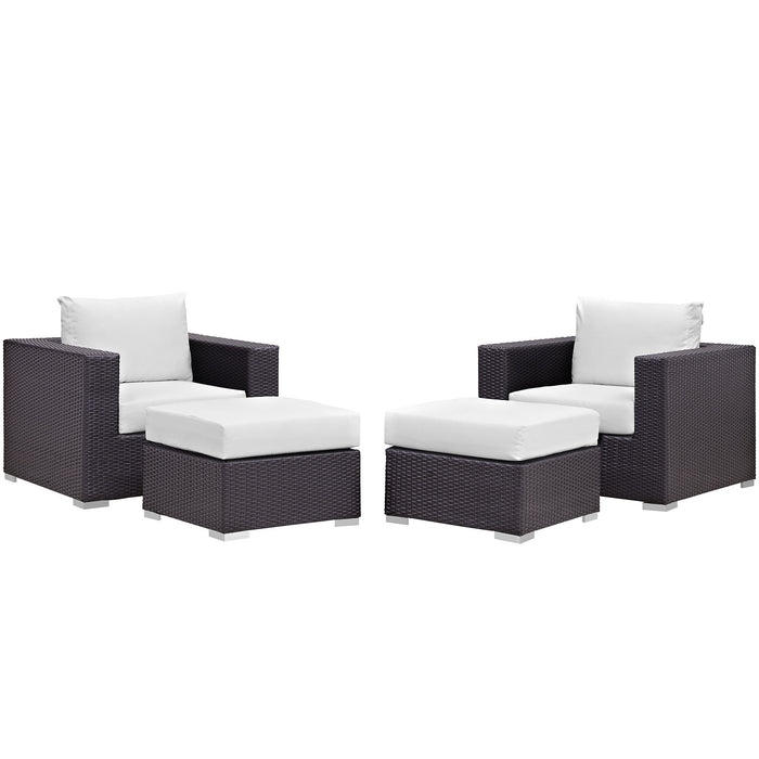 Convene 4 Piece Outdoor Patio Sectional Set 2202-EXP-WHI-SET