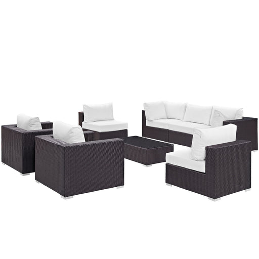 Convene 8 Piece Outdoor Patio Sectional Set 2203-EXP-WHI-SET