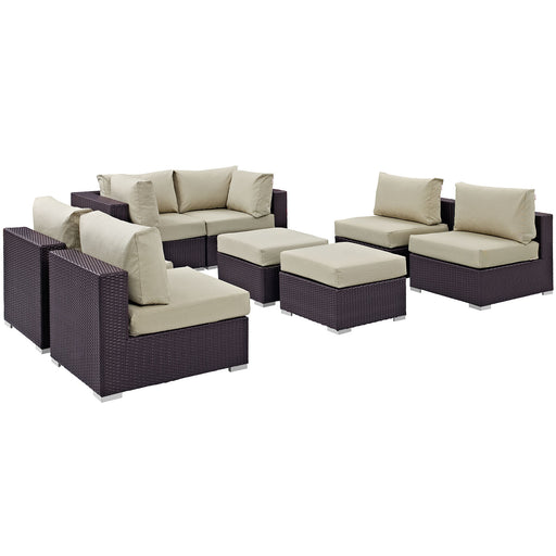 Convene 8 Piece Outdoor Patio Sectional Set 2204-EXP-BEI-SET