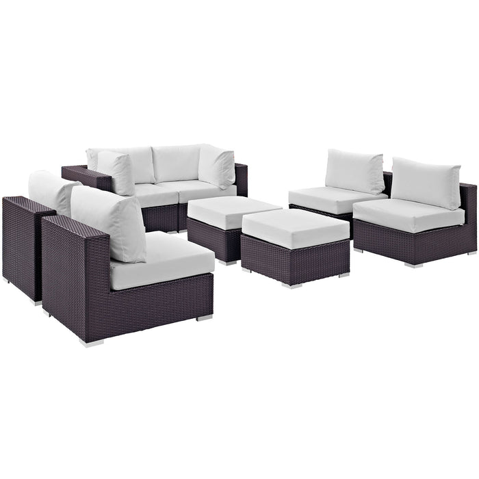 Convene 8 Piece Outdoor Patio Sectional Set 2204-EXP-WHI-SET