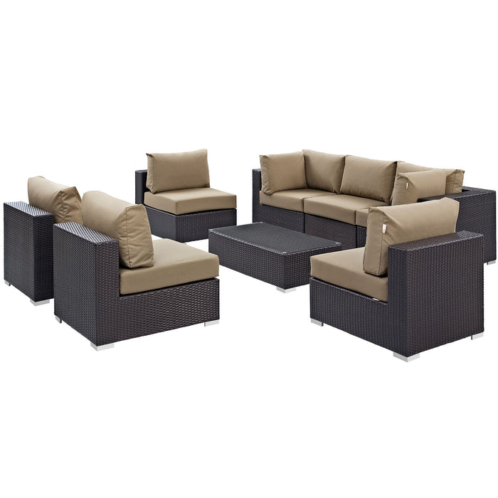 Convene 8 Piece Outdoor Patio Sectional Set 2205-EXP-MOC-SET