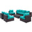 Convene 8 Piece Outdoor Patio Sectional Set 2205-EXP-TRQ-SET