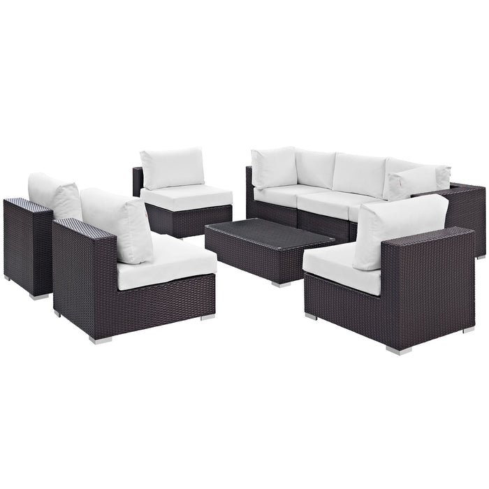 Convene 8 Piece Outdoor Patio Sectional Set 2205-EXP-WHI-SET