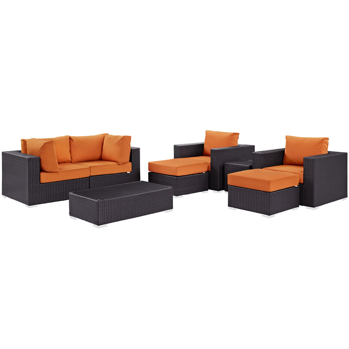 Convene 8 Piece Outdoor Patio Sectional Set 2206-EXP-ORA-SET