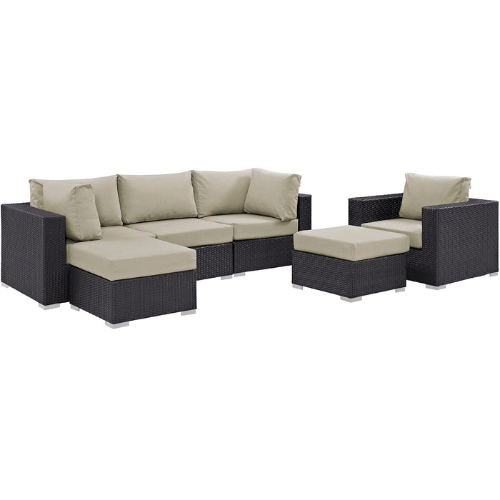 Convene 6 Piece Outdoor Patio Sectional Set 2207-EXP-BEI-SET