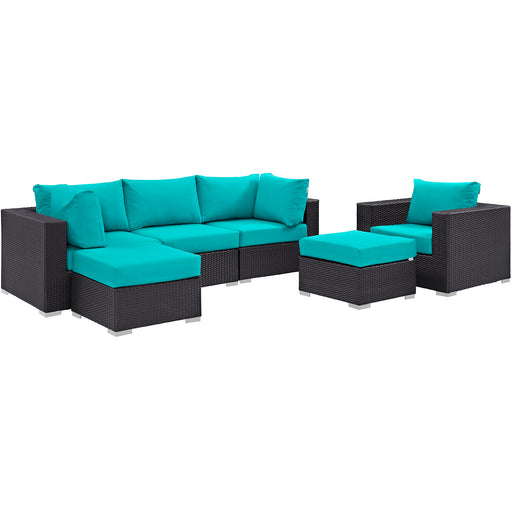 Convene 6 Piece Outdoor Patio Sectional Set 2207-EXP-TRQ-SET