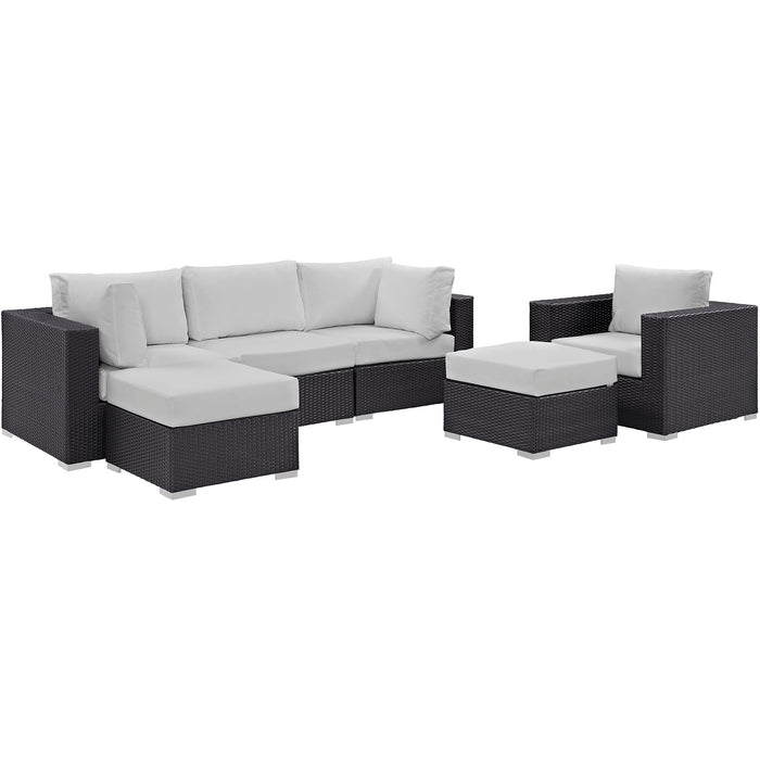 Convene 6 Piece Outdoor Patio Sectional Set 2207-EXP-WHI-SET