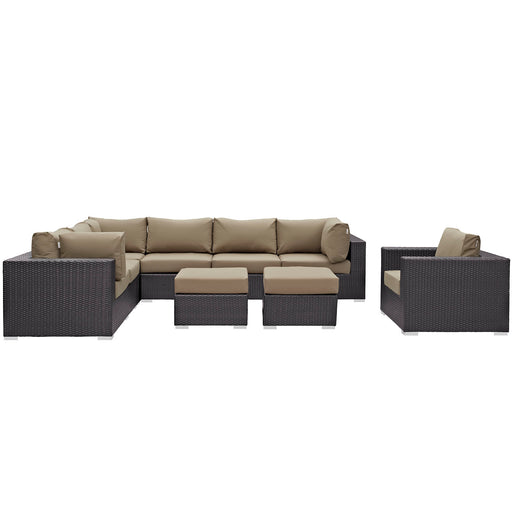 Convene 9 Piece Outdoor Patio Sectional Set 2208-EXP-MOC-SET