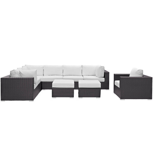 Convene 9 Piece Outdoor Patio Sectional Set 2208-EXP-WHI-SET