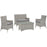 Bridge 4 Piece Outdoor Patio Patio Conversation Set 2212-LGGRY