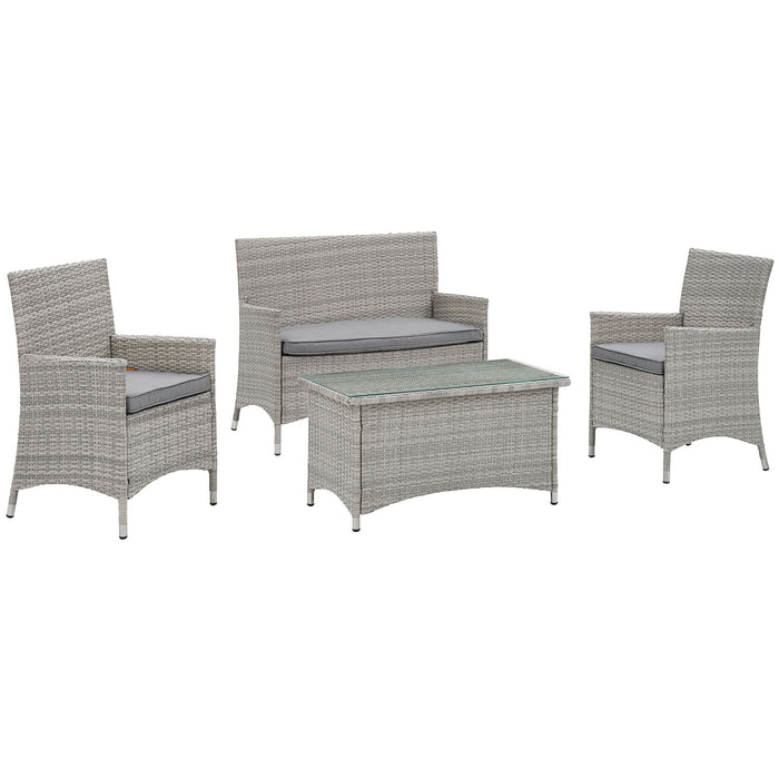 Bridge 4 Piece Outdoor Patio Patio Conversation Set 2212-LGGRY