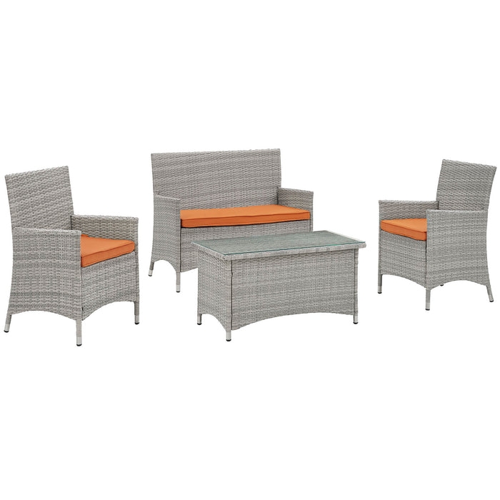 Bridge 4 Piece Outdoor Patio Patio Conversation Set 2212-LGORA