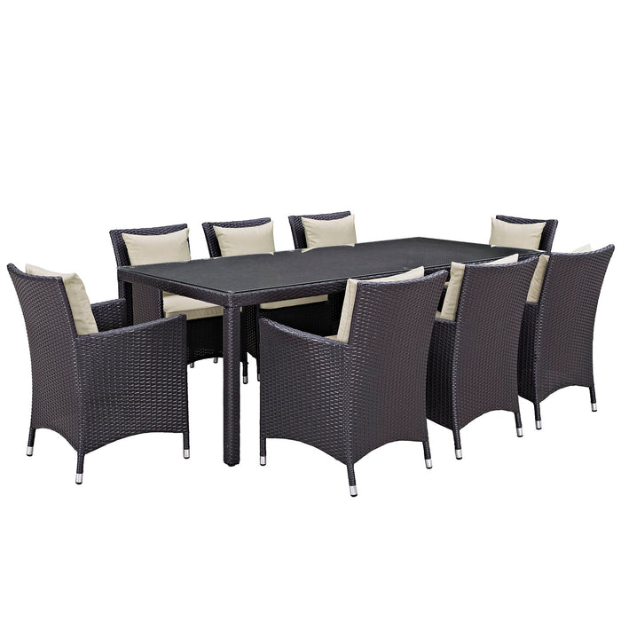 Convene 9 Piece Outdoor Patio Dining Set 2217-EXP-BEI-SET