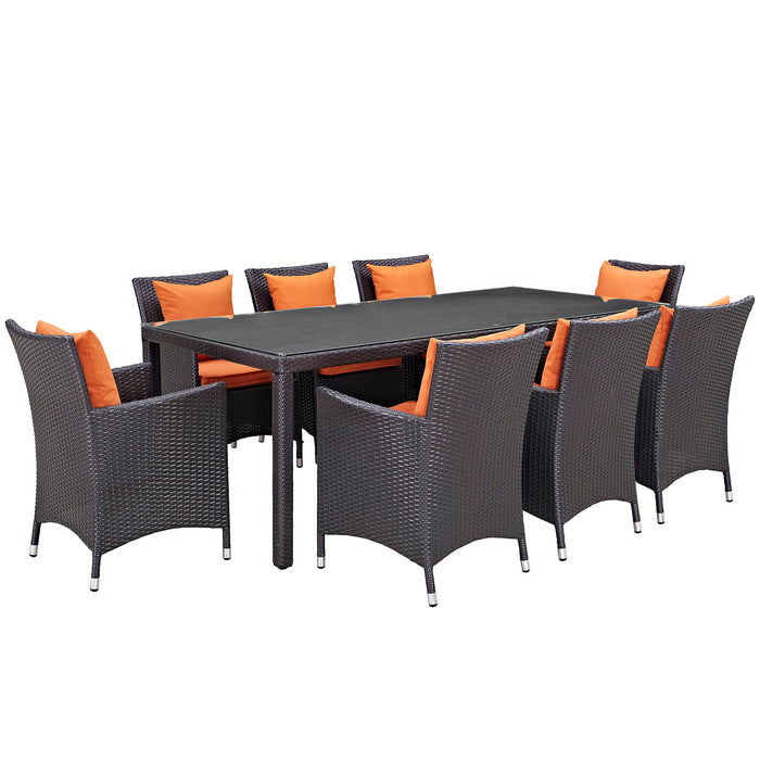 Convene 9 Piece Outdoor Patio Dining Set 2217-EXP-ORA-SET