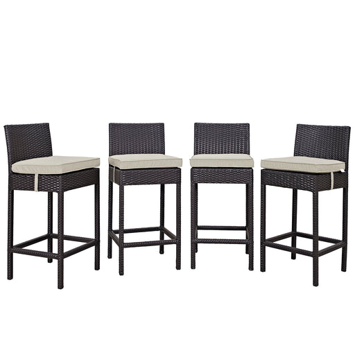 Convene 4 Piece Outdoor Patio Pub Set 2218-EXP-BEI-SET