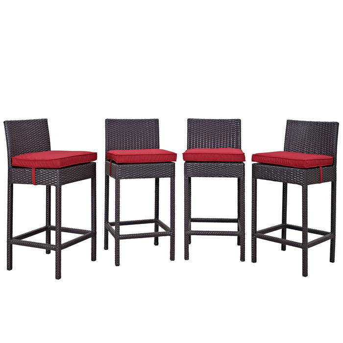 Convene 4 Piece Outdoor Patio Pub Set 2218-EXP-RED-SET