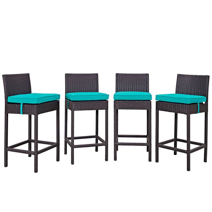 Convene 4 Piece Outdoor Patio Pub Set 2218-EXP-TRQ-SET