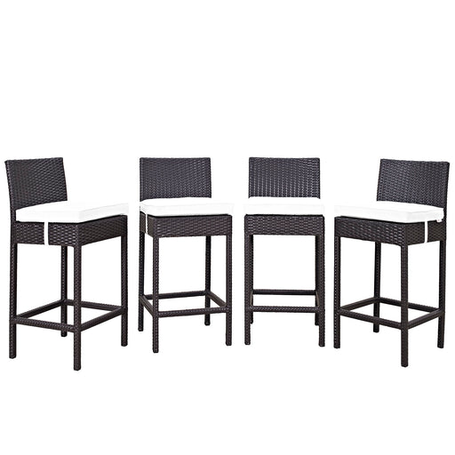 Convene 4 Piece Outdoor Patio Pub Set 2218-EXP-WHI-SET