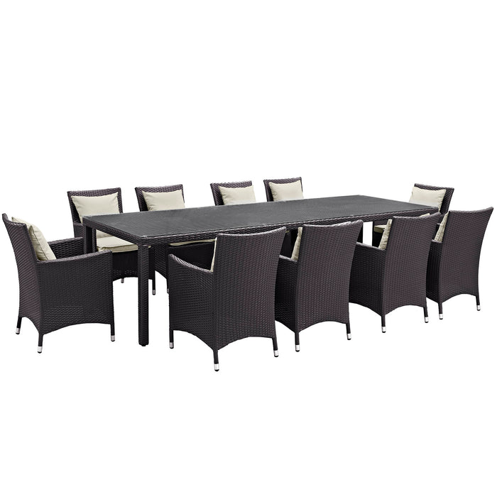 Convene 11 Piece Outdoor Patio Dining Set 2219-EXP-BEI-SET