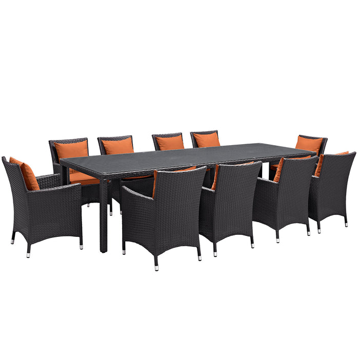 Convene 11 Piece Outdoor Patio Dining Set 2219-EXP-ORA-SET