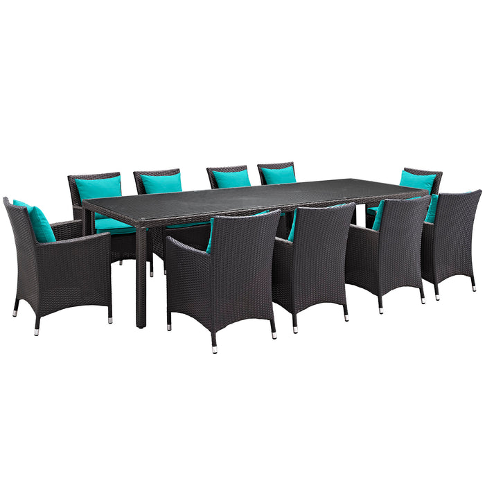 Convene 11 Piece Outdoor Patio Dining Set 2219-EXP-TRQ-SET