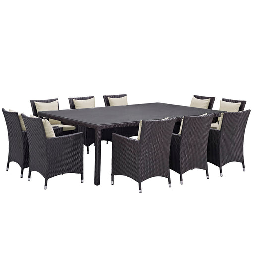 Convene 11 Piece Outdoor Patio Dining Set 2240-EXP-BEI-SET