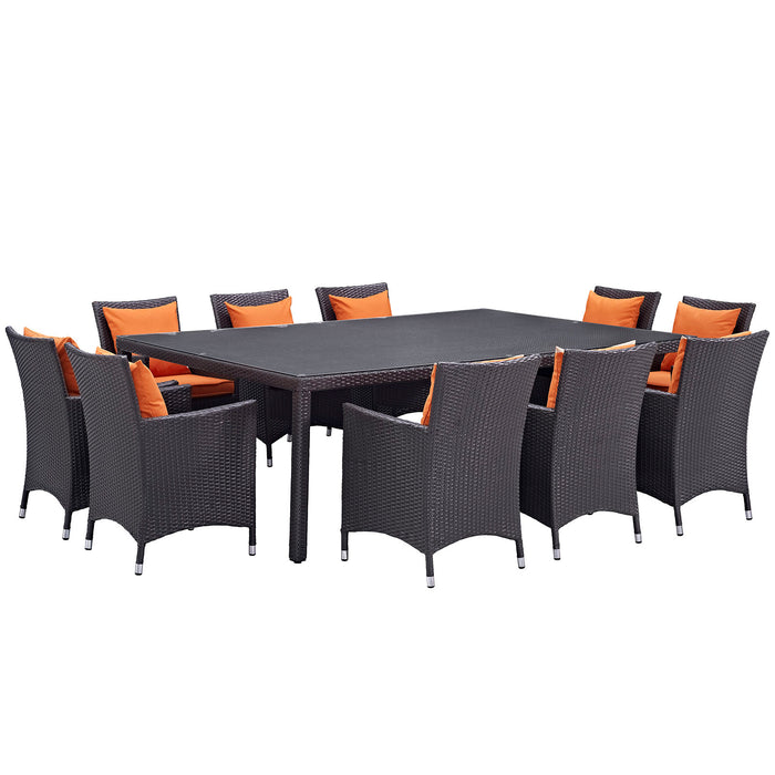 Convene 11 Piece Outdoor Patio Dining Set 2240-EXP-ORA-SET