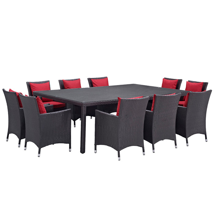 Convene 11 Piece Outdoor Patio Dining Set 2240-EXP-RED-SET